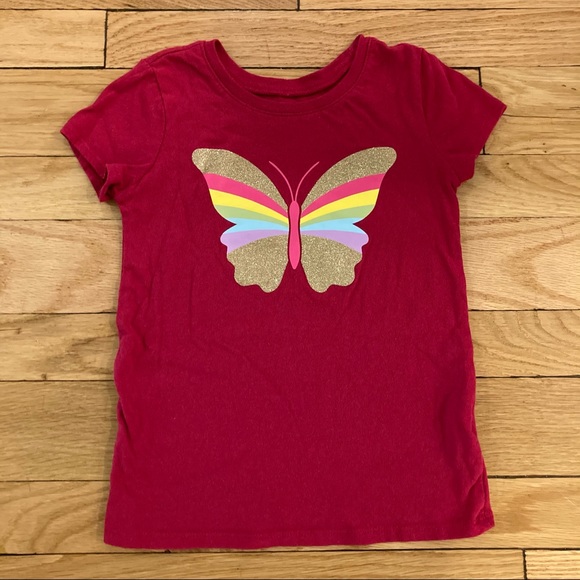 The Children’s Place Rainbow Butterfly T-Shirt EUC